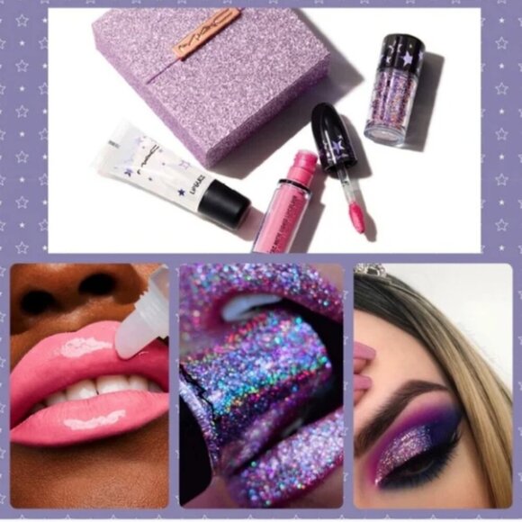 NIB MAC Shining Moment Kit Set in Fuchsia 3 pcs Lips Eyes - Picture 1 of 5